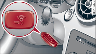 Steering column/remote control key: Starting the engine after a malfunction